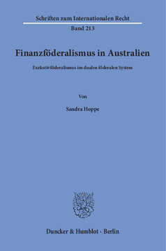 Finanzföderalismus in Australien Finanzföderalismus in Australien