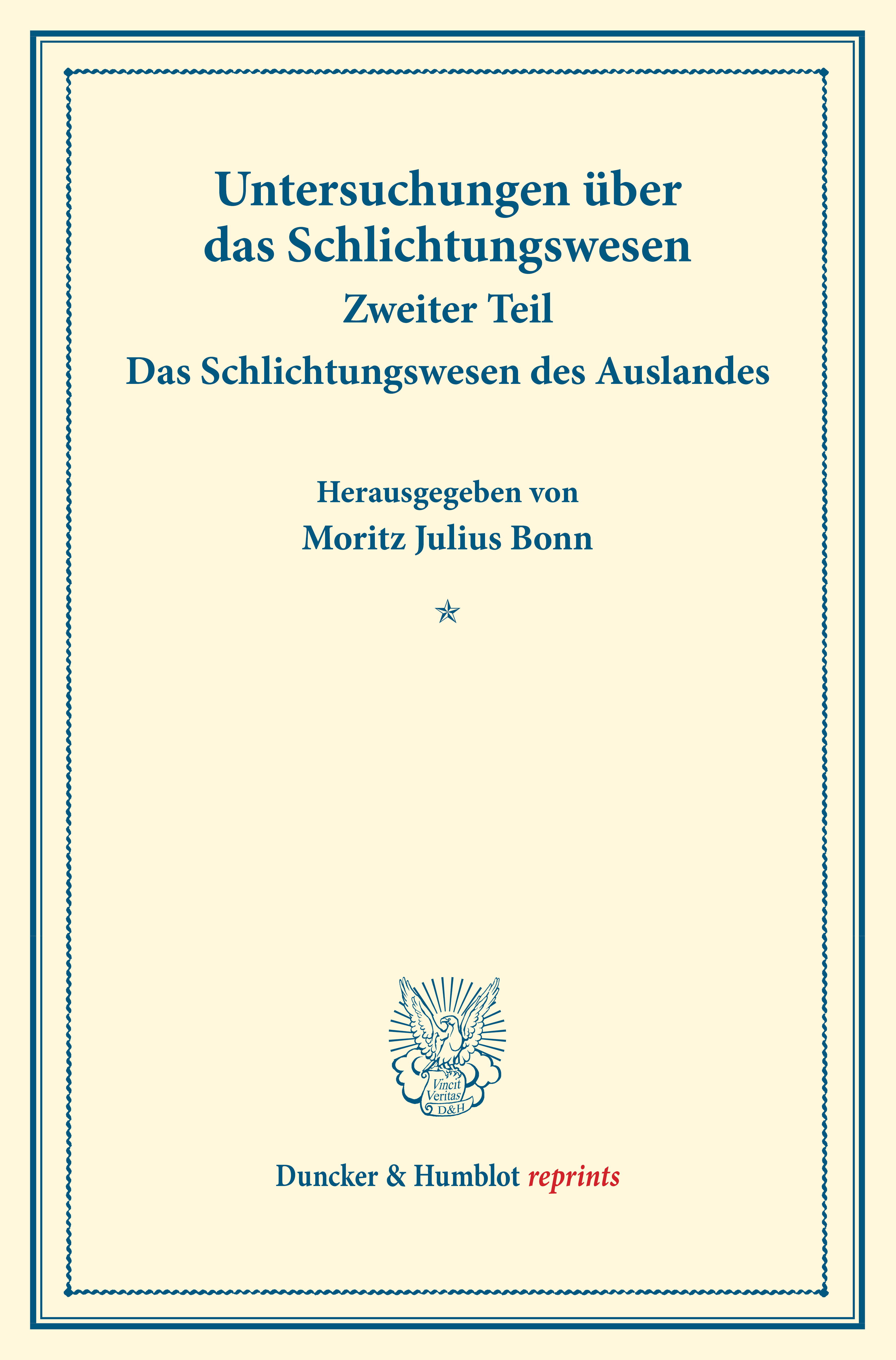 Das Schlichtungswesen des Auslandes