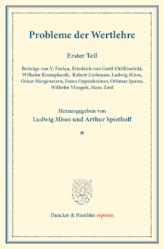 Probleme der Wertlehre Probleme der Wertlehre