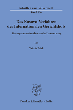Das Kosovo-Verfahren des Internationalen Gerichtshofs Das Kosovo-Verfahren des Internationalen Gerichtshofs