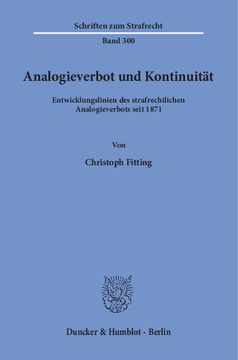 Analogieverbot und Kontinuität Analogieverbot und Kontinuität