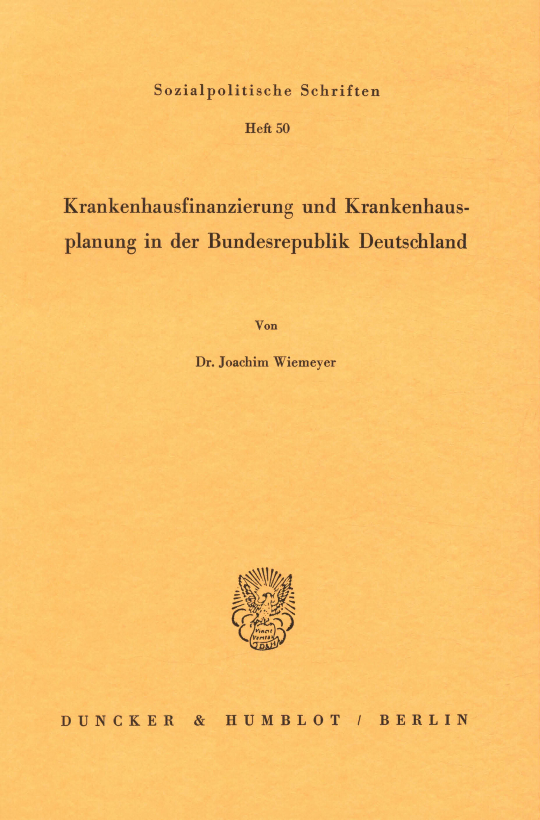 Krankenhausfinanzierung und Krankenhausplanung in der Bundesrepublik Deutschland