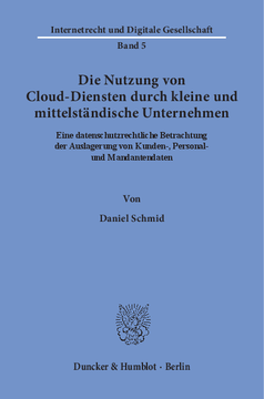 Die Nutzung von Cloud-Diensten durch kleine und mittelständische Unternehmen Die Nutzung von Cloud-Diensten durch kleine und mittelständische Unternehmen
