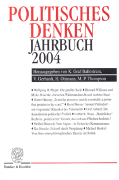 Politisches Denken. Jahrbuch 2004 Politisches Denken. Jahrbuch 2004