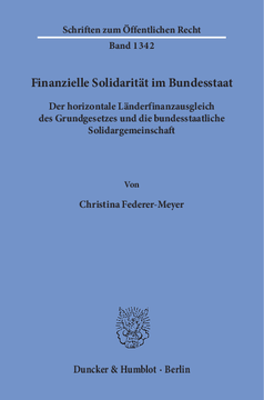 Finanzielle Solidarität im Bundesstaat Finanzielle Solidarität im Bundesstaat