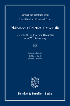 Jahrbuch für Recht und Ethik / Annual Review of Law and Ethics Jahrbuch für Recht und Ethik / Annual Review of Law and Ethics