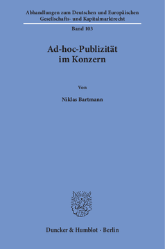 Ad-hoc-Publizität im Konzern Ad-hoc-Publizität im Konzern