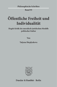 Öffentliche Freiheit und Individualität Öffentliche Freiheit und Individualität