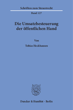 Die Umsatzbesteuerung der öffentlichen Hand Die Umsatzbesteuerung der öffentlichen Hand