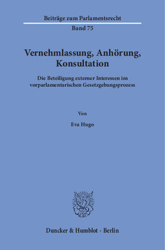Vernehmlassung, Anhörung, Konsultation Vernehmlassung, Anhörung, Konsultation