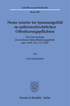 Nemo tenetur im Spannungsfeld zu außerstrafrechtlichen Offenbarungspflichten Nemo tenetur im Spannungsfeld zu außerstrafrechtlichen Offenbarungspflichten