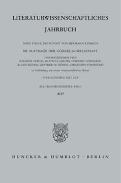 Literaturwissenschaftliches Jahrbuch Literaturwissenschaftliches Jahrbuch