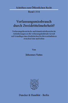 Verfassungsmissbrauch durch Zweidrittelmehrheit? Verfassungsmissbrauch durch Zweidrittelmehrheit?