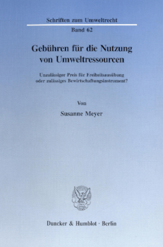 Gebühren für die Nutzung von Umweltressourcen Gebühren für die Nutzung von Umweltressourcen