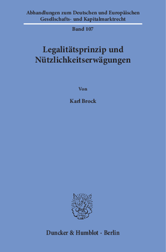 Legalitätsprinzip und Nützlichkeitserwägungen Legalitätsprinzip und Nützlichkeitserwägungen