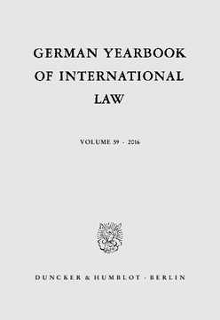 German Yearbook of International Law / Jahrbuch für Internationales Recht German Yearbook of International Law / Jahrbuch für Internationales Recht