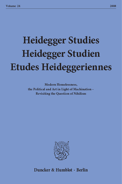 Heidegger Studies / Heidegger Studien / Etudes Heideggeriennes Heidegger Studies / Heidegger Studien / Etudes Heideggeriennes