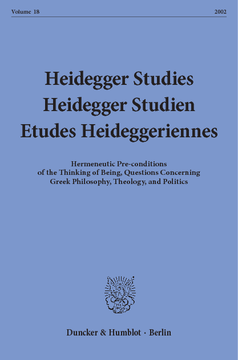 Heidegger Studies / Heidegger Studien / Etudes Heideggeriennes Heidegger Studies / Heidegger Studien / Etudes Heideggeriennes
