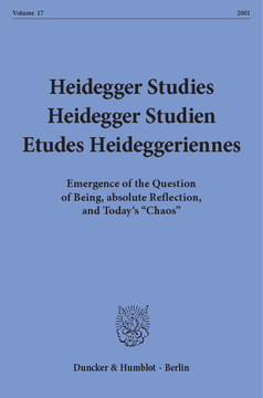 Heidegger Studies / Heidegger Studien / Etudes Heideggeriennes Heidegger Studies / Heidegger Studien / Etudes Heideggeriennes