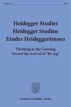 Heidegger Studies / Heidegger Studien / Etudes Heideggeriennes Heidegger Studies / Heidegger Studien / Etudes Heideggeriennes