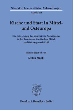 Kirche und Staat in Mittel- und Osteuropa Kirche und Staat in Mittel- und Osteuropa