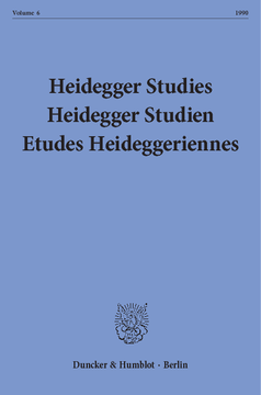 Heidegger Studies/ Heidegger Studien / Etudes Heideggeriennes Heidegger Studies/ Heidegger Studien / Etudes Heideggeriennes