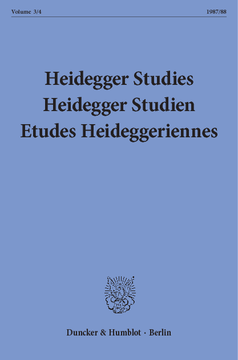 Heidegger Studies / HeideggerStudien / Etudes Heideggeriennes Heidegger Studies / HeideggerStudien / Etudes Heideggeriennes