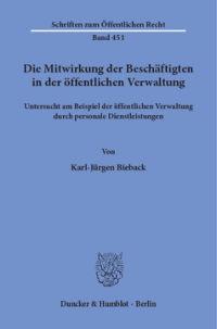 Die Mitwirkung der Beschäftigten in der öffentlichen Verwaltung,