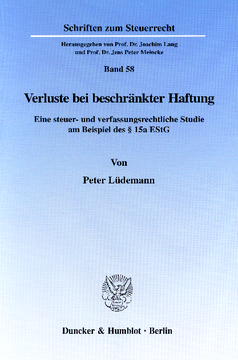 Verluste bei beschränkter Haftung Verluste bei beschränkter Haftung