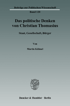 Das politische Denken von Christian Thomasius Das politische Denken von Christian Thomasius