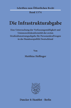 Die Infrastrukturabgabe Die Infrastrukturabgabe