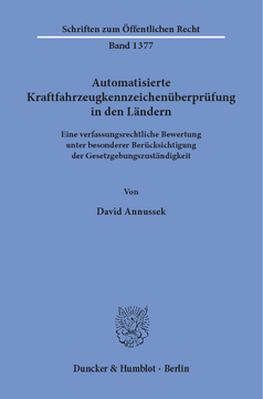 Automatisierte Kraftfahrzeugkennzeichenüberprüfung in den Ländern Automatisierte Kraftfahrzeugkennzeichenüberprüfung in den Ländern