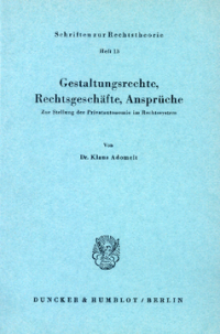 Gestaltungsrechte, Rechtsgeschäfte, Ansprüche
