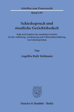 Schiedsspruch und staatliche Gerichtsbarkeit Schiedsspruch und staatliche Gerichtsbarkeit