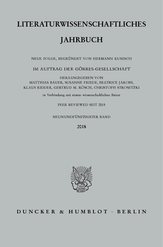 Literaturwissenschaftliches Jahrbuch Literaturwissenschaftliches Jahrbuch