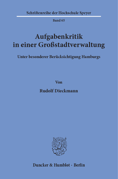Aufgabenkritik in einer Großstadtverwaltung Aufgabenkritik in einer Großstadtverwaltung