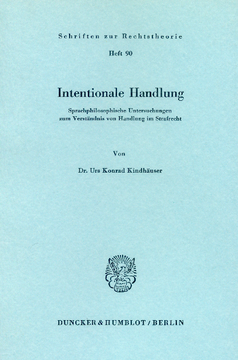 Intentionale Handlung Intentionale Handlung
