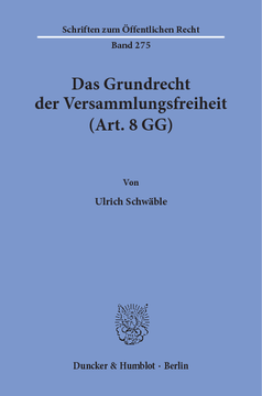 Das Grundrecht der Versammlungsfreiheit (Art. 8 GG) Das Grundrecht der Versammlungsfreiheit (Art. 8 GG)