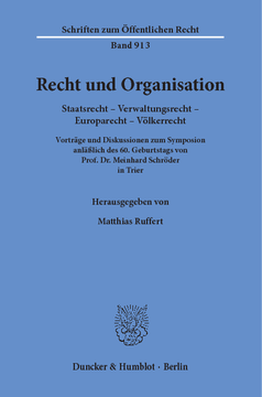 Recht und Organisation Recht und Organisation