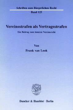 Vereinsstrafen als Vertragsstrafen Vereinsstrafen als Vertragsstrafen