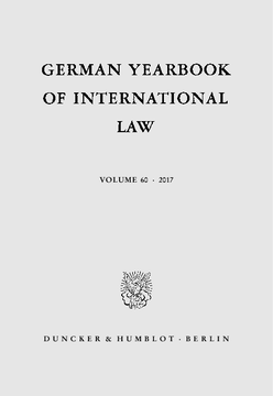 German Yearbook of International Law / Jahrbuch für Internationales Recht German Yearbook of International Law / Jahrbuch für Internationales Recht