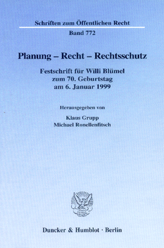 Planung - Recht - Rechtsschutz Planung - Recht - Rechtsschutz