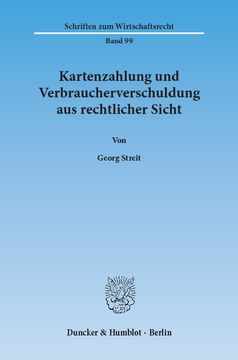 Kartenzahlung und Verbraucherverschuldung aus rechtlicher Sicht Kartenzahlung und Verbraucherverschuldung aus rechtlicher Sicht