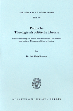 Politische Theologie als politische Theorie Politische Theologie als politische Theorie