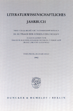 Literaturwissenschaftliches Jahrbuch Literaturwissenschaftliches Jahrbuch
