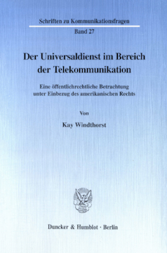 Der Universaldienst im Bereich der Telekommunikation Der Universaldienst im Bereich der Telekommunikation