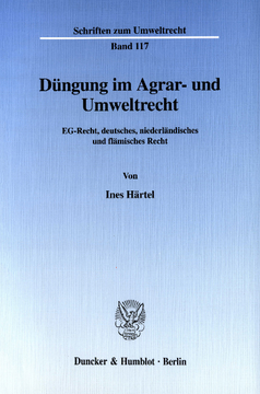 Düngung im Agrar- und Umweltrecht Düngung im Agrar- und Umweltrecht