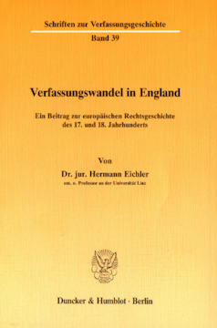 Verfassungswandel in England Verfassungswandel in England