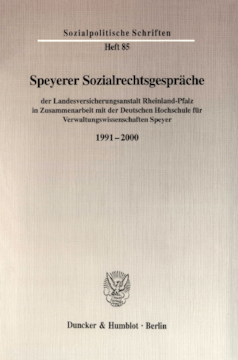 Speyerer Sozialrechtsgespräche Speyerer Sozialrechtsgespräche