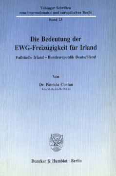 Die Bedeutung der EWG-Freizügigkeit für Irland Die Bedeutung der EWG-Freizügigkeit für Irland